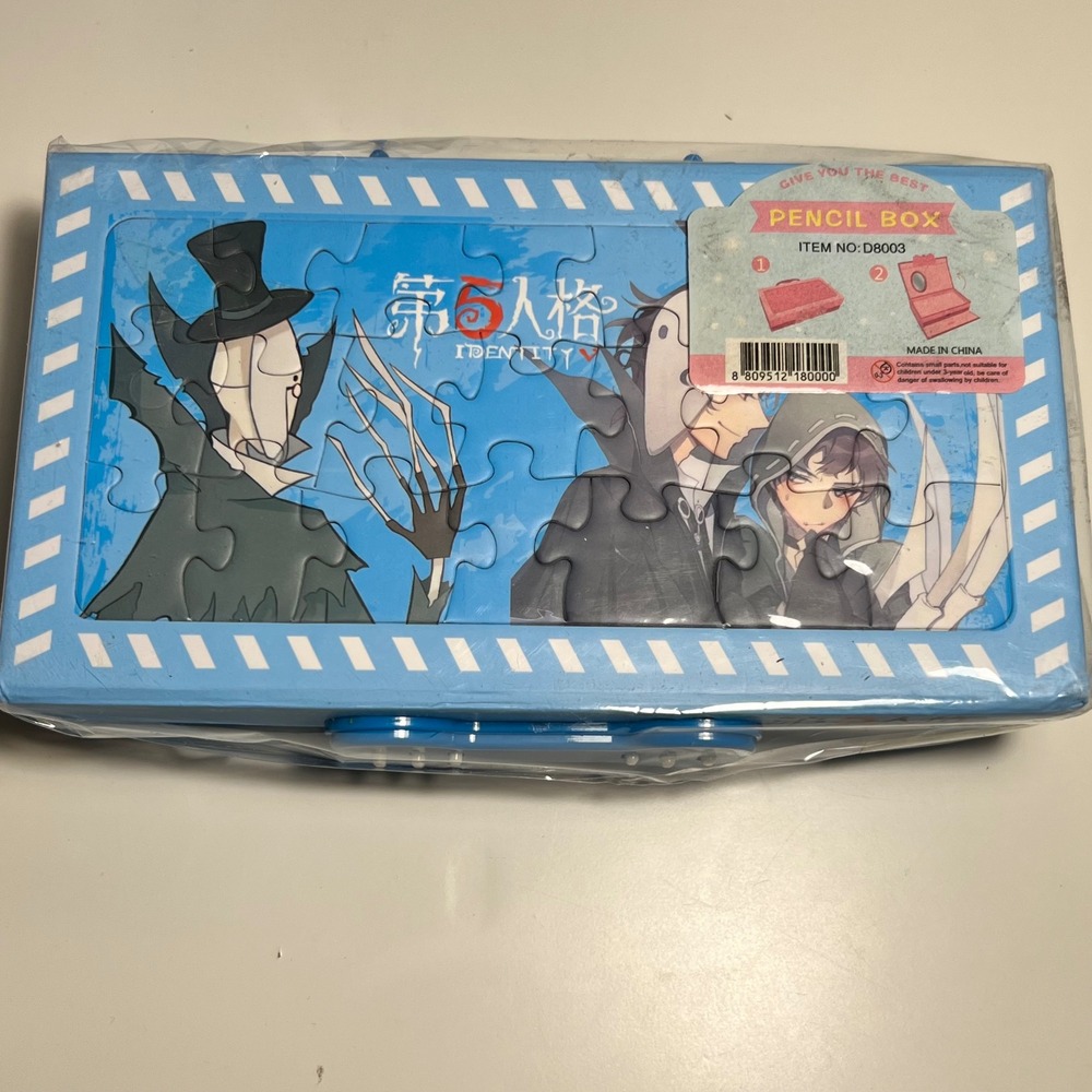 Identity V OS Pencil Box Blue Puzzle Lid Combination Lock D8003‎ Jack the Ripper